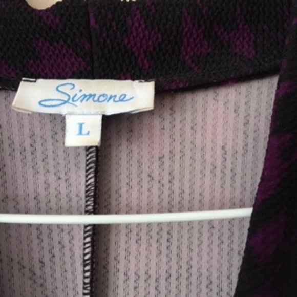 SIMONE WOMEN DRESS.  SIZE L.  COLOR:  PURPLE AND BLACK - Picture 3 of 3